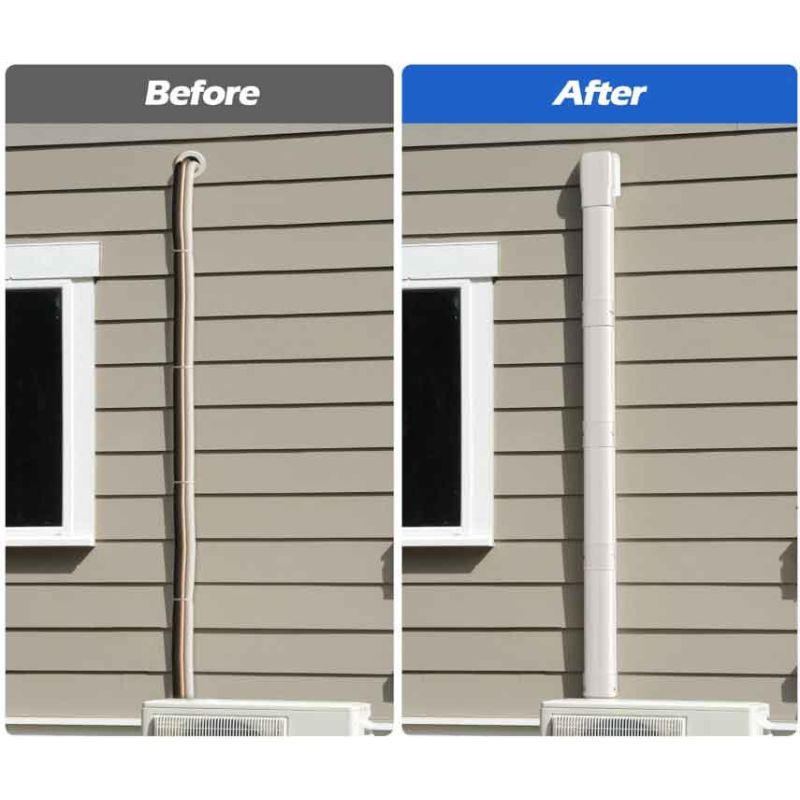 White Line Set Cover Guard – Complete Wall Duct Kit (12 ft.)